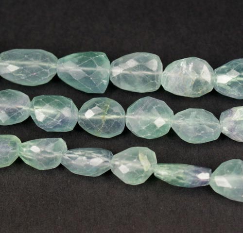 Fluorite Faceted Nugget Beads