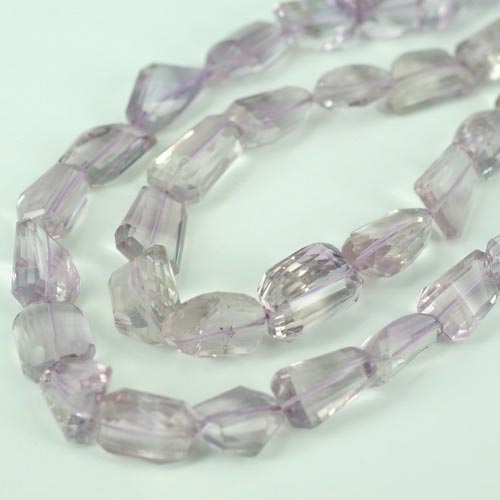 Pink Amethyst Nugget Faceted Beads