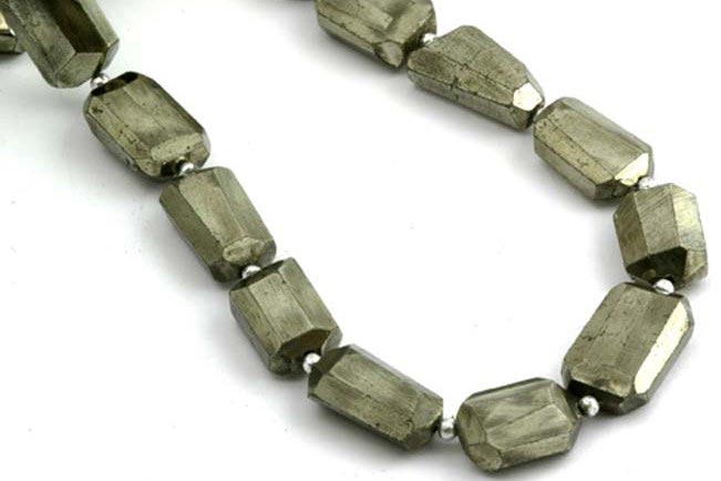Pyrite Faceted Nugget Beads